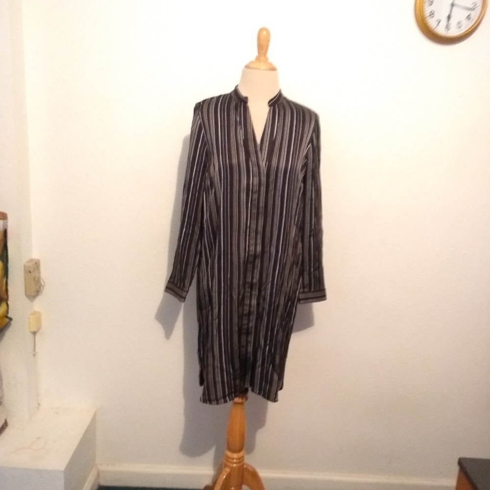 Ann Taylor Navy Blue Striped Dress.